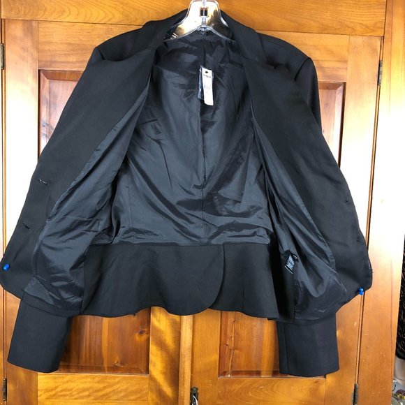 NWT Express Black Cotton Blend Two Button Blazer with Peak Lapels Classic Y2K - Picture 3 of 11